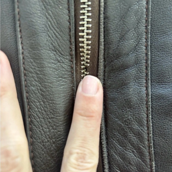 Vtg Men’s Real Shearling Leather Bomber Jacket Afghan Aviator Brown Size Small - Picture 8 of 9